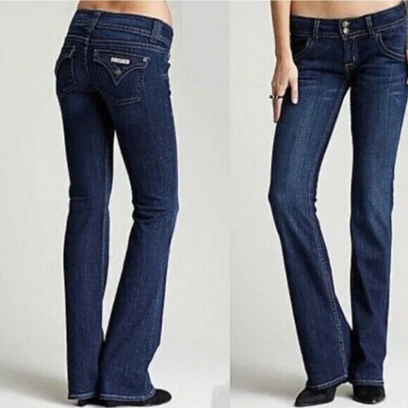 Hudson Signature Bootcut Mid Rise Dark Wash Long Inseam Jeans Size 26/34 - Picture 1 of 9